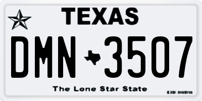 TX license plate DMN3507