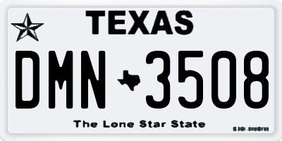 TX license plate DMN3508