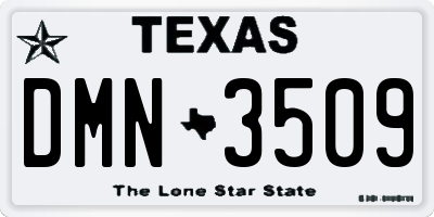 TX license plate DMN3509