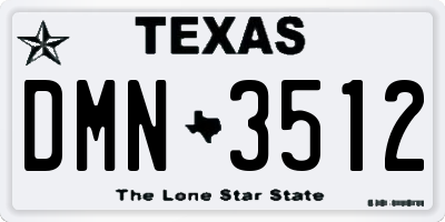 TX license plate DMN3512