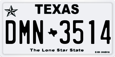 TX license plate DMN3514