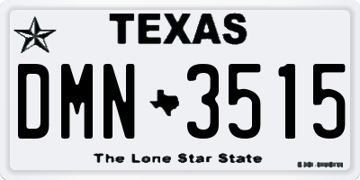 TX license plate DMN3515