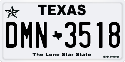 TX license plate DMN3518
