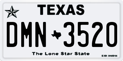TX license plate DMN3520