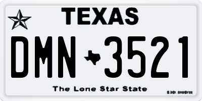 TX license plate DMN3521