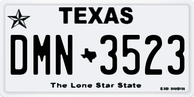 TX license plate DMN3523