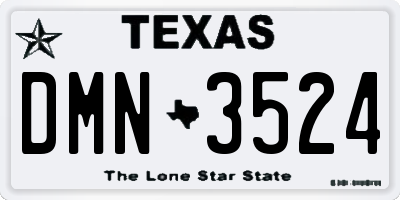 TX license plate DMN3524