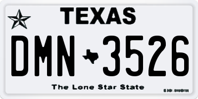TX license plate DMN3526