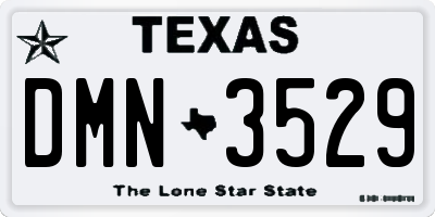 TX license plate DMN3529