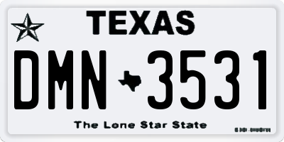TX license plate DMN3531