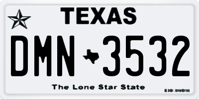 TX license plate DMN3532