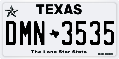 TX license plate DMN3535