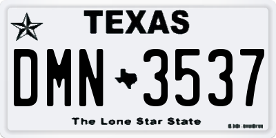 TX license plate DMN3537