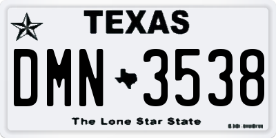 TX license plate DMN3538