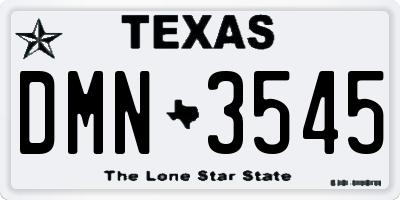 TX license plate DMN3545
