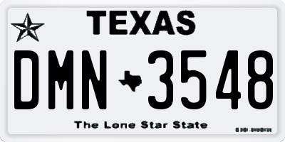 TX license plate DMN3548