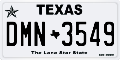 TX license plate DMN3549