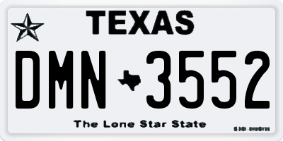 TX license plate DMN3552