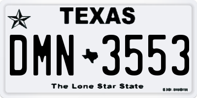 TX license plate DMN3553