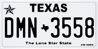 TX license plate DMN3558