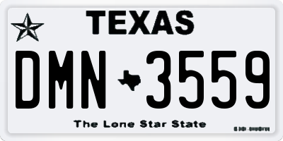 TX license plate DMN3559