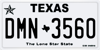 TX license plate DMN3560