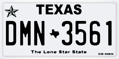TX license plate DMN3561