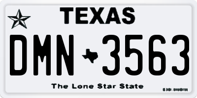 TX license plate DMN3563