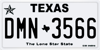 TX license plate DMN3566