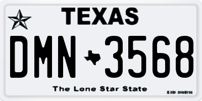 TX license plate DMN3568