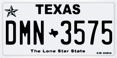TX license plate DMN3575