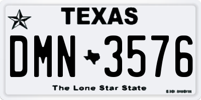 TX license plate DMN3576