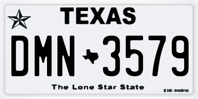 TX license plate DMN3579
