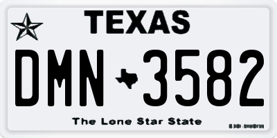 TX license plate DMN3582