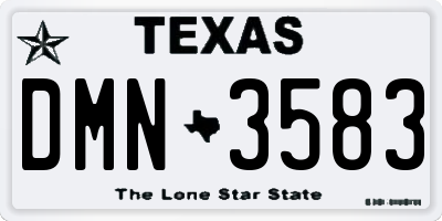 TX license plate DMN3583
