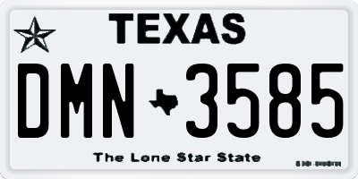 TX license plate DMN3585