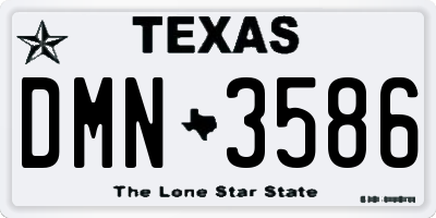 TX license plate DMN3586