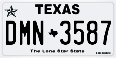 TX license plate DMN3587
