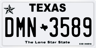 TX license plate DMN3589