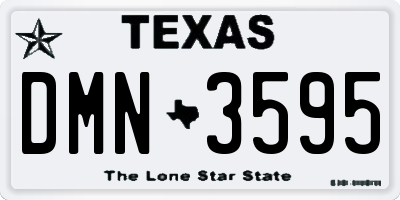 TX license plate DMN3595