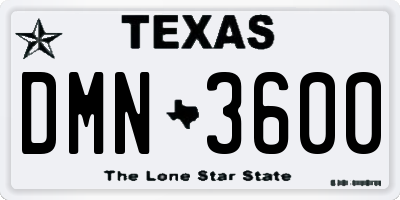 TX license plate DMN3600