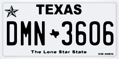 TX license plate DMN3606