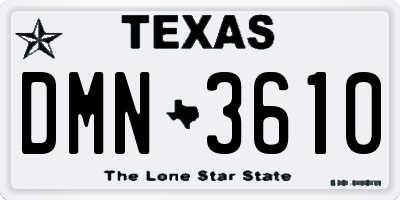 TX license plate DMN3610