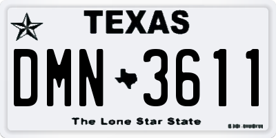 TX license plate DMN3611