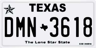 TX license plate DMN3618