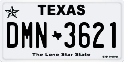 TX license plate DMN3621