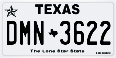 TX license plate DMN3622