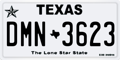 TX license plate DMN3623