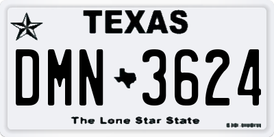TX license plate DMN3624