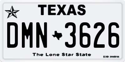 TX license plate DMN3626